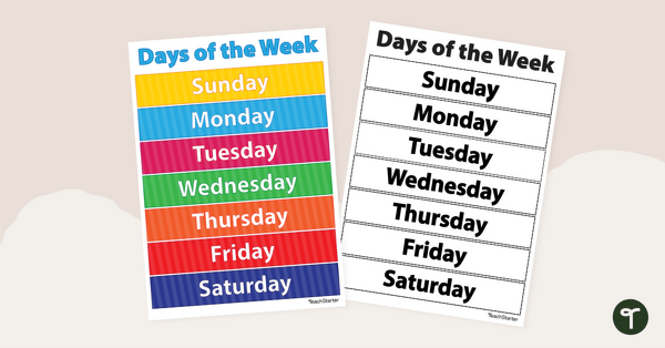DAYS OF THE WEEK image for Vietnamese vocabulary topic